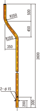 上曲支柱φ76.3×3.2×3600