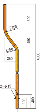 上曲支柱φ76.3×3.2×4000